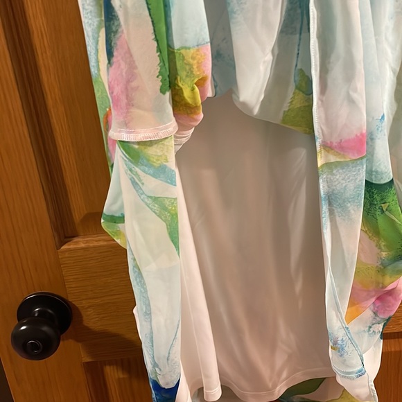 Chaps Watery Floral A-line Summer Cocktail Dress, size 8 - Picture 5 of 8